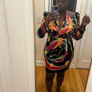 Vibrant Long Sleeve Multicolor Dress